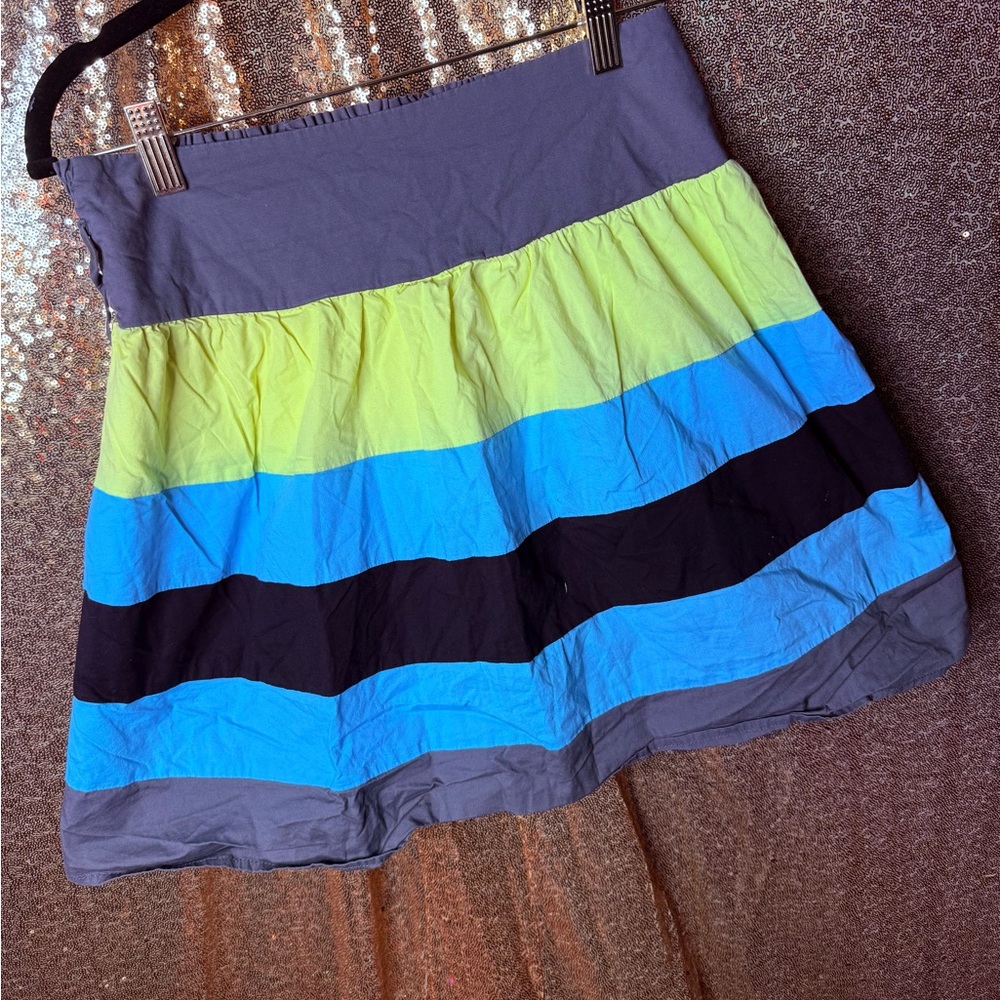 Candie's Green and Blue Bubble Mini Skirt
